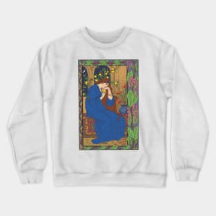 Pre- Raphaelite Girl 1 (Blue) Crewneck Sweatshirt